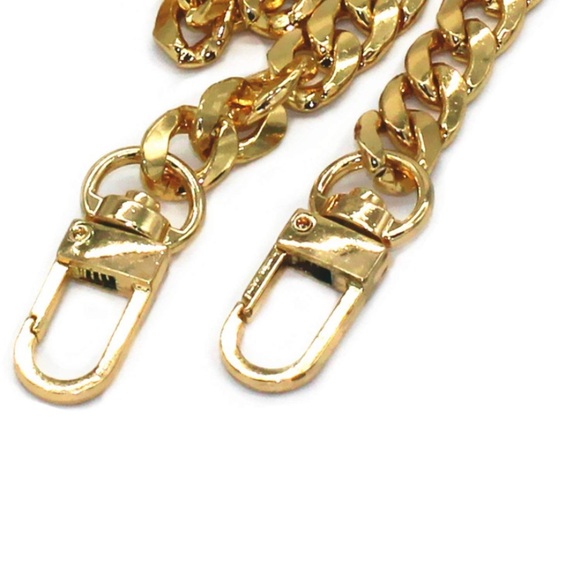 Gold Flat Chain crossbody Replacement Strap designer style upgrade - Picture 3 of 6